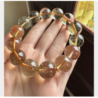 VÒNG TAY THẠCH ANH TÓC VÀNG ( 12mm 2a )