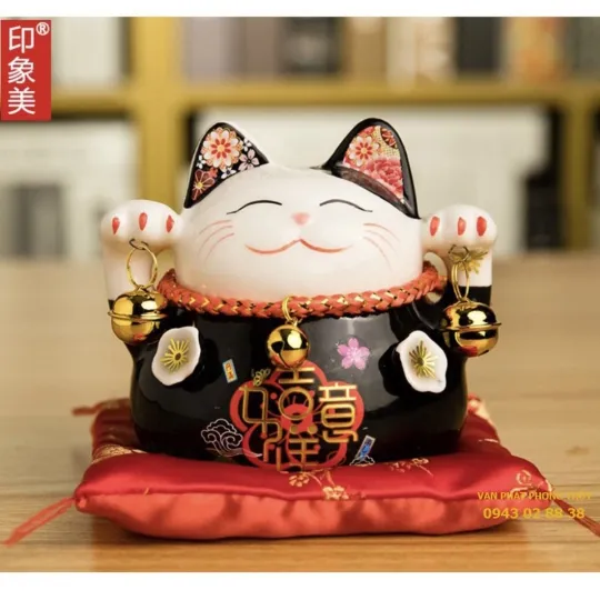 MÈO SỨ 0204-Đ ( Khai Vận Đón Phúc )