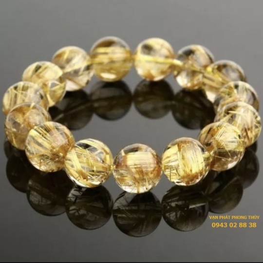 Vòng tay thạch anh tóc vàng (10mm 7a )