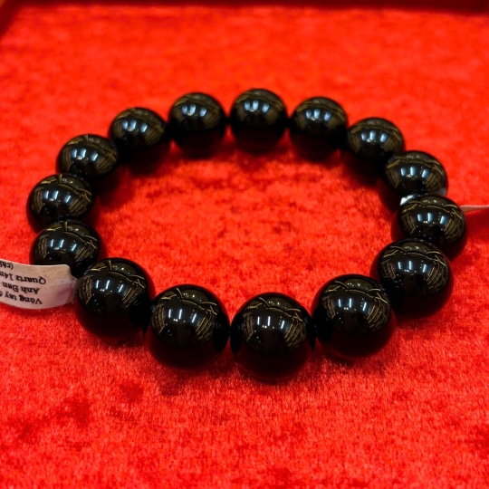 Vòng tay thạch anh đen (14mm)