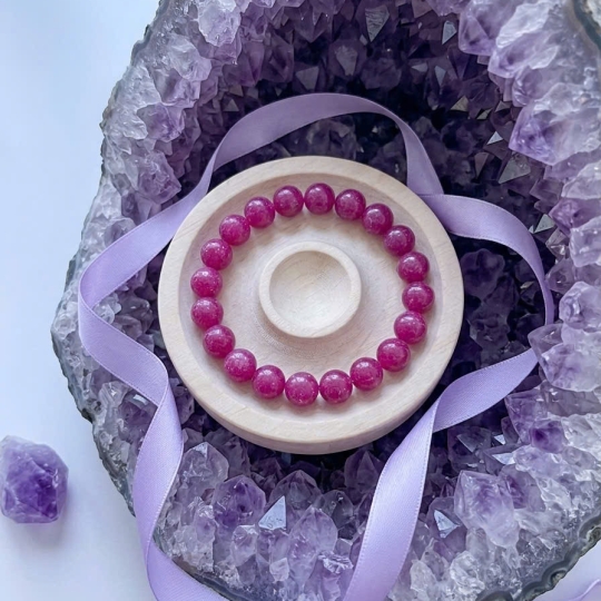 Vòng tay ruby hồng 10cm