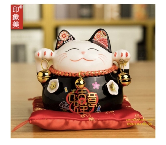 MÈO SỨ 0204-Đ ( Khai Vận Đón Phúc )