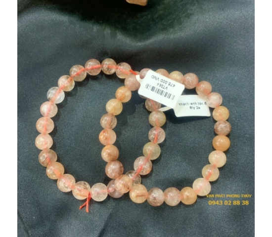 Vòng tay thạch anh tóc đỏ ( 8ly 2a )