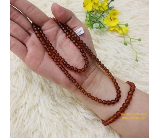 VÒNG CỔ NGỌC HỒNG LỰU ( 5mm 6a )