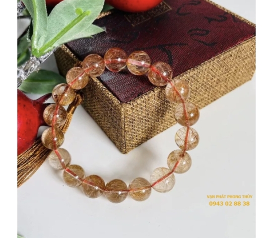 Vòng tay thạch anh tóc đỏ ( 9ly 2a )