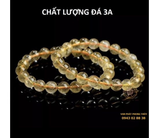 Vòng tay thạch anh tóc vàng ( 10 Ly 3a )