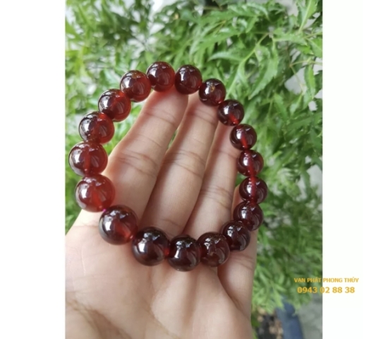 Vòng tay ngọc hồng lựu ( 13mm 5a )
