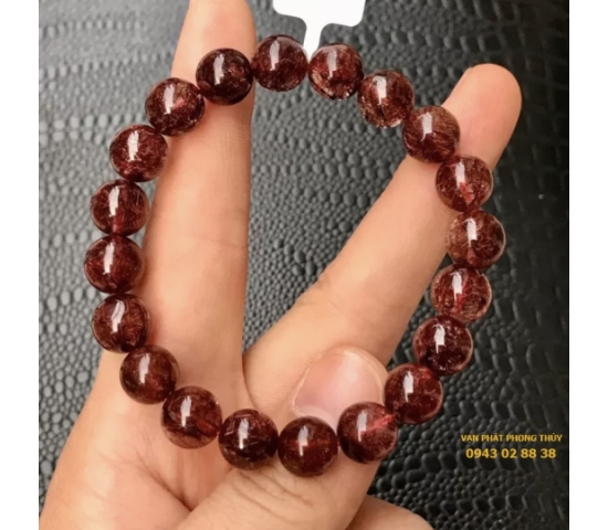 Vòng tay thạch anh tóc đỏ ( 11ly 3a )