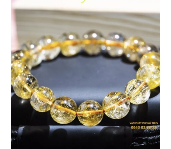 Vòng tay thạch anh tóc vàng (12mm 5a )
