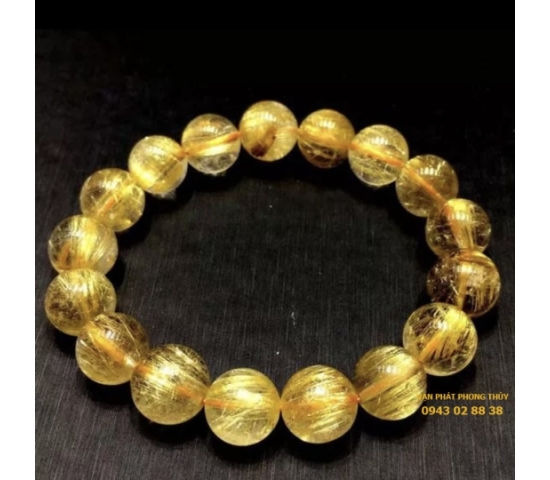 Vòng tay thạch anh tóc vàng (11mm 6a )