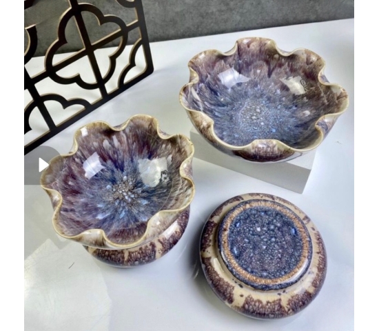 BÁT THẢ HOA ( HOÀNG THỔ 24CM )