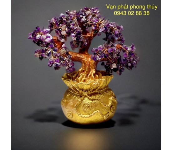 CÂY KIM TIỀN ( ĐÁ THẠCH ANH TÍM , XANH)