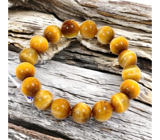 Vòng Tay Mắt Hổ Vàng 12mm 6A