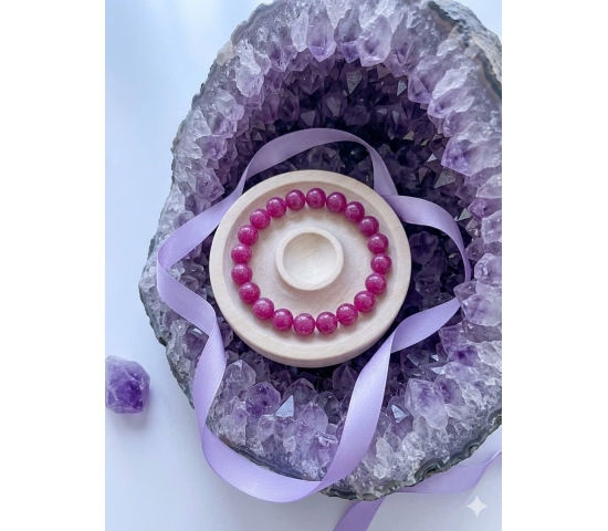 Vòng tay ruby hồng 10cm